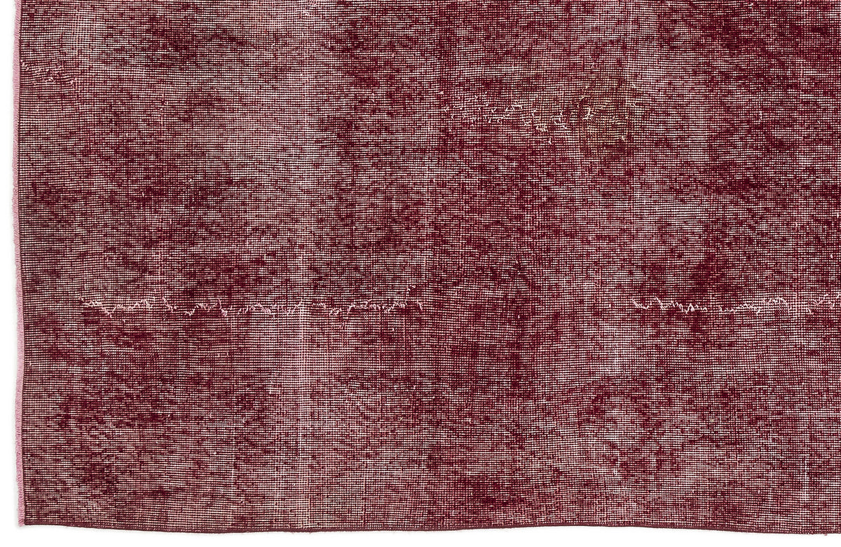 Red Over Dyed Vintage Rug 4&#39;8&#39;&#39; x 8&#39;4&#39;&#39; ft 143 x 255 cm