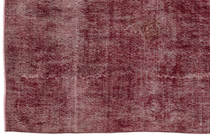Red Over Dyed Vintage Rug 4'8'' x 8'4'' ft 143 x 255 cm