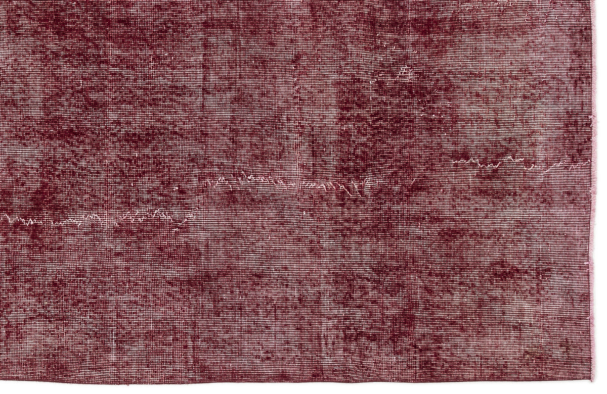 Red Over Dyed Vintage Rug 4&#39;8&#39;&#39; x 8&#39;4&#39;&#39; ft 143 x 255 cm