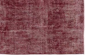 Red Over Dyed Vintage Rug 4'8'' x 8'4'' ft 143 x 255 cm