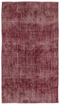 Red Over Dyed Vintage Rug 4'8'' x 8'4'' ft 143 x 255 cm