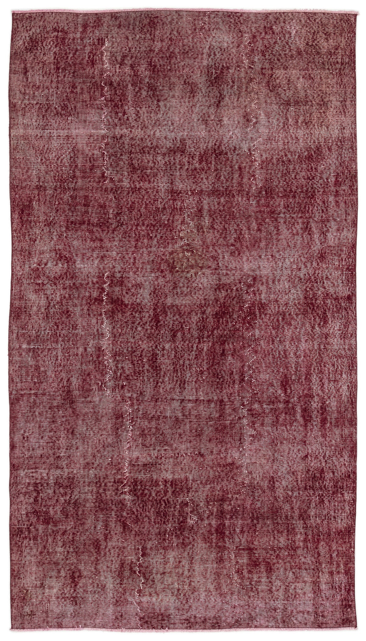 Red Over Dyed Vintage Rug 4&#39;8&#39;&#39; x 8&#39;4&#39;&#39; ft 143 x 255 cm