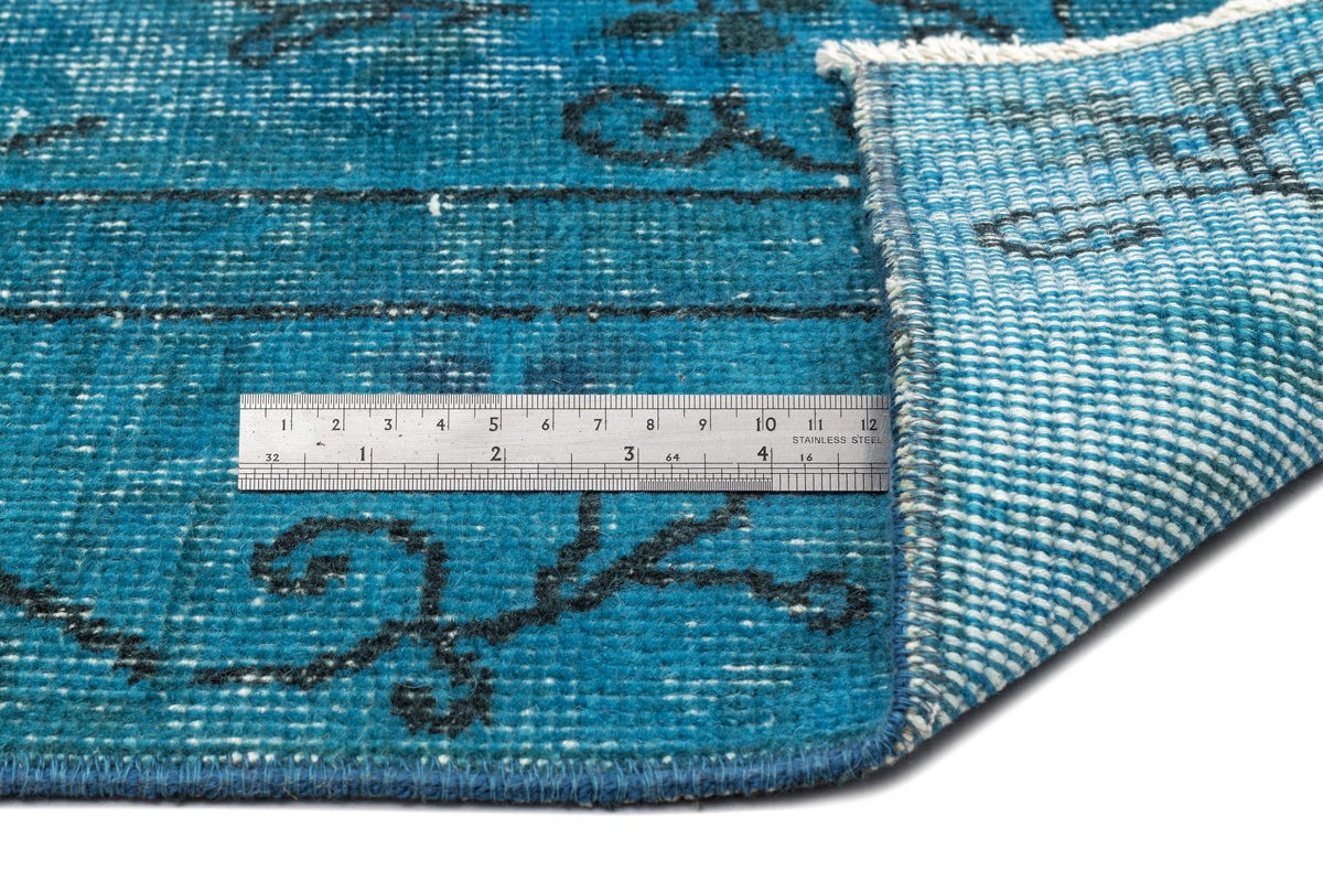 Turquoise  Over Dyed Vintage Rug 5&#39;2&#39;&#39; x 8&#39;8&#39;&#39; ft 158 x 263 cm