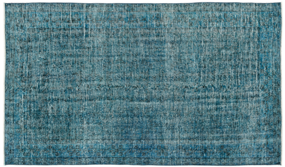 Stone Blue Over Dyed Vintage Rug 4&#39;8&#39;&#39; x 8&#39;1&#39;&#39; ft 141 x 247 cm