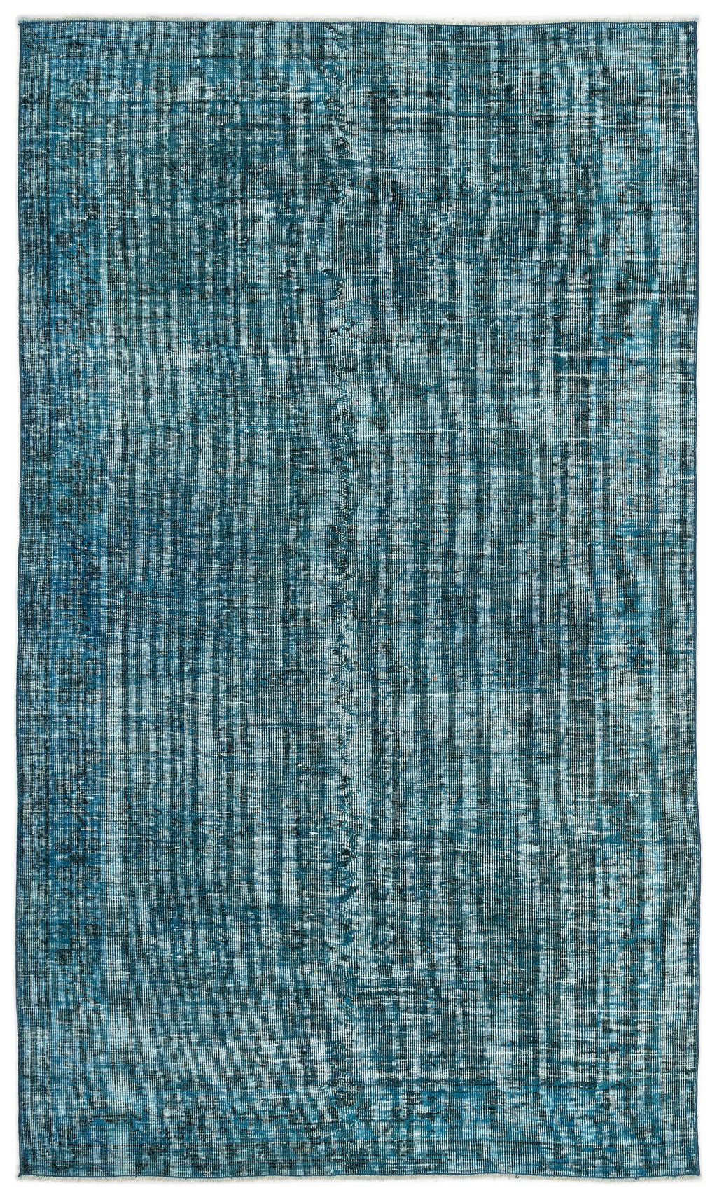 Turquoise  Over Dyed Vintage Rug 4'8'' x 8'1'' ft 141 x 247 cm