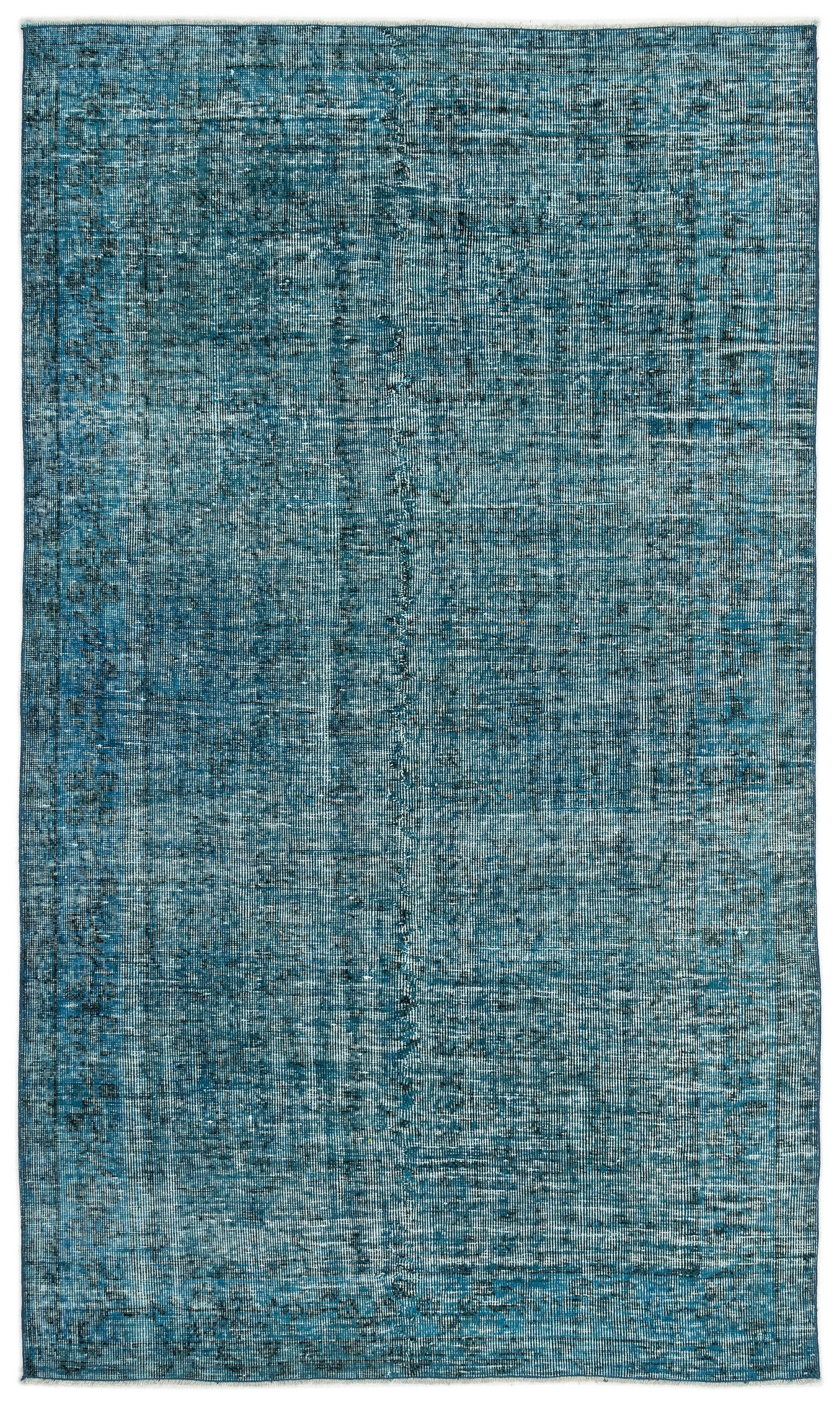 Turquoise  Over Dyed Vintage Rug 4'8'' x 8'1'' ft 141 x 247 cm
