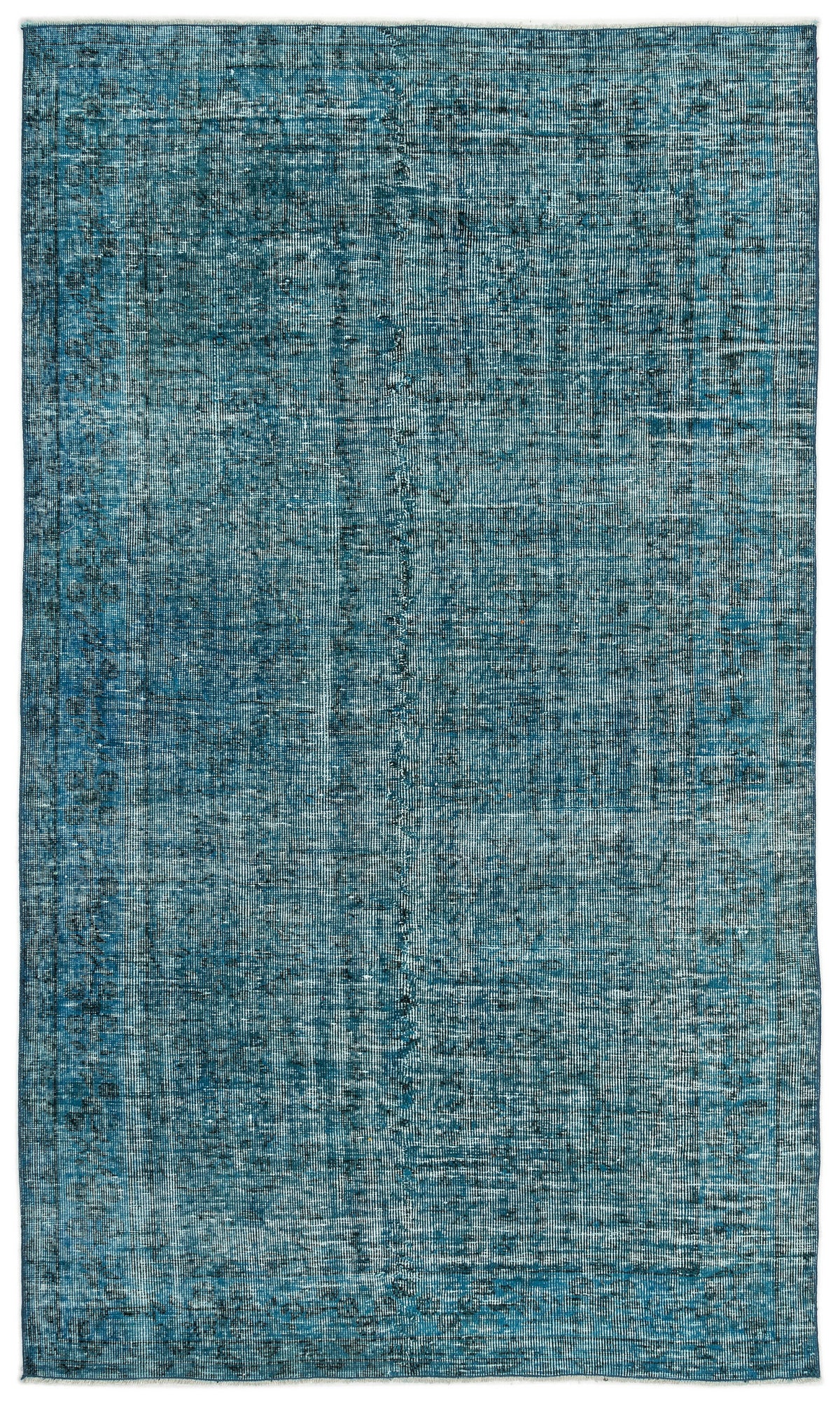 Turquoise  Over Dyed Vintage Rug 4&#39;8&#39;&#39; x 8&#39;1&#39;&#39; ft 141 x 247 cm