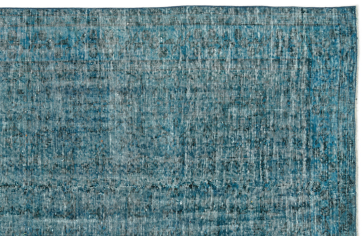 Turquoise  Over Dyed Vintage Rug 4&#39;8&#39;&#39; x 8&#39;1&#39;&#39; ft 141 x 247 cm