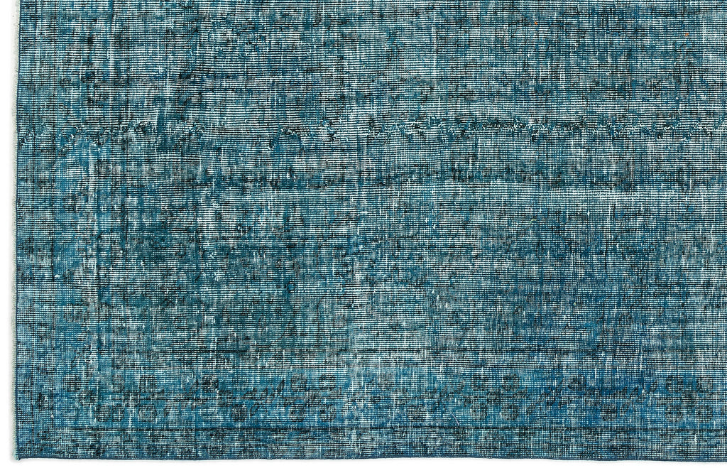 Turquoise  Over Dyed Vintage Rug 4'8'' x 8'1'' ft 141 x 247 cm