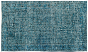 Stone Blue Over Dyed Vintage Rug 4'8'' x 8'1'' ft 141 x 247 cm