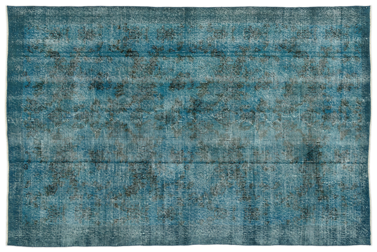 Turquoise  Over Dyed Vintage Rug 5&#39;2&#39;&#39; x 7&#39;10&#39;&#39; ft 158 x 238 cm