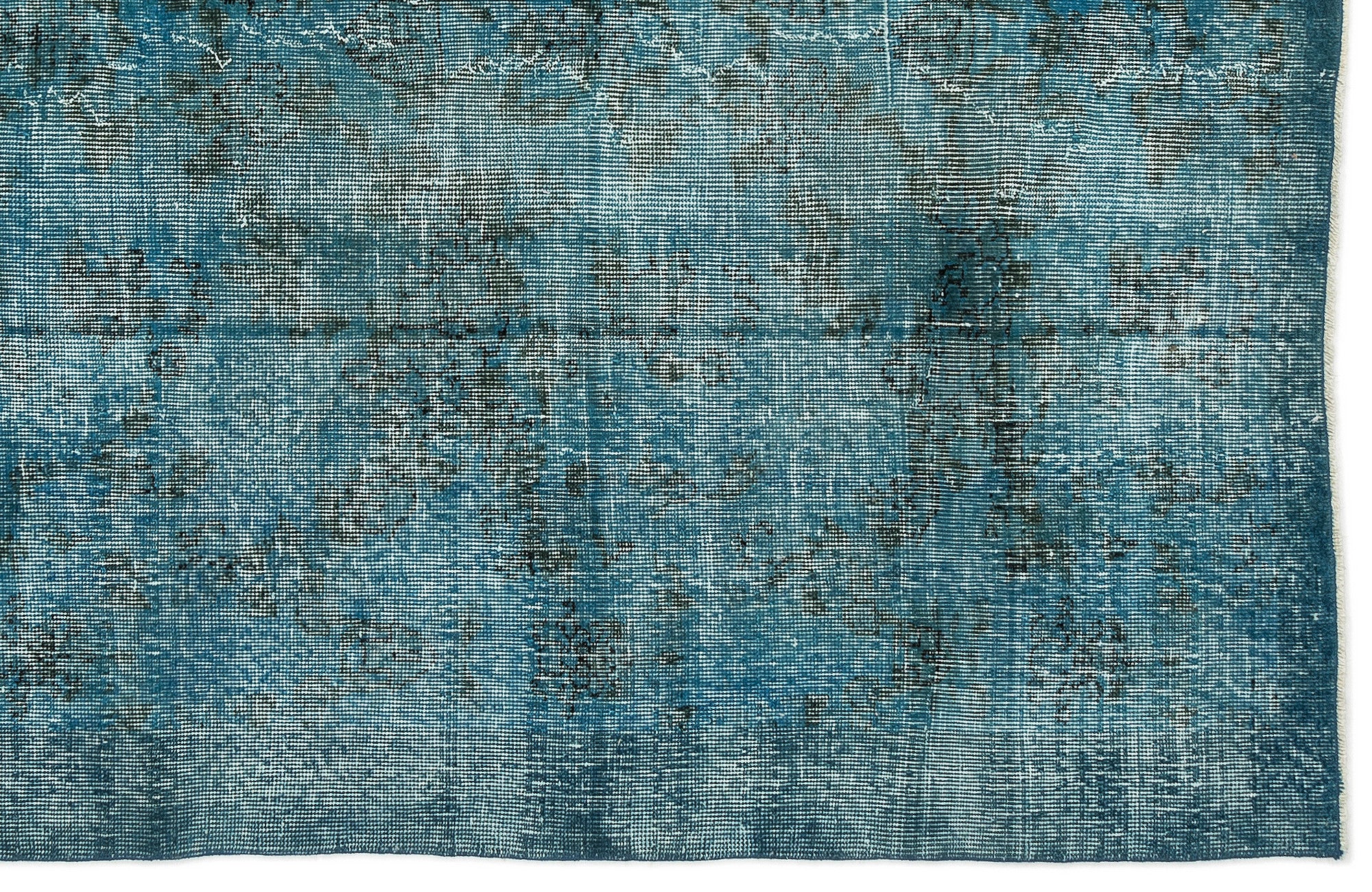 Turquoise  Over Dyed Vintage Rug 5'2'' x 7'10'' ft 158 x 238 cm