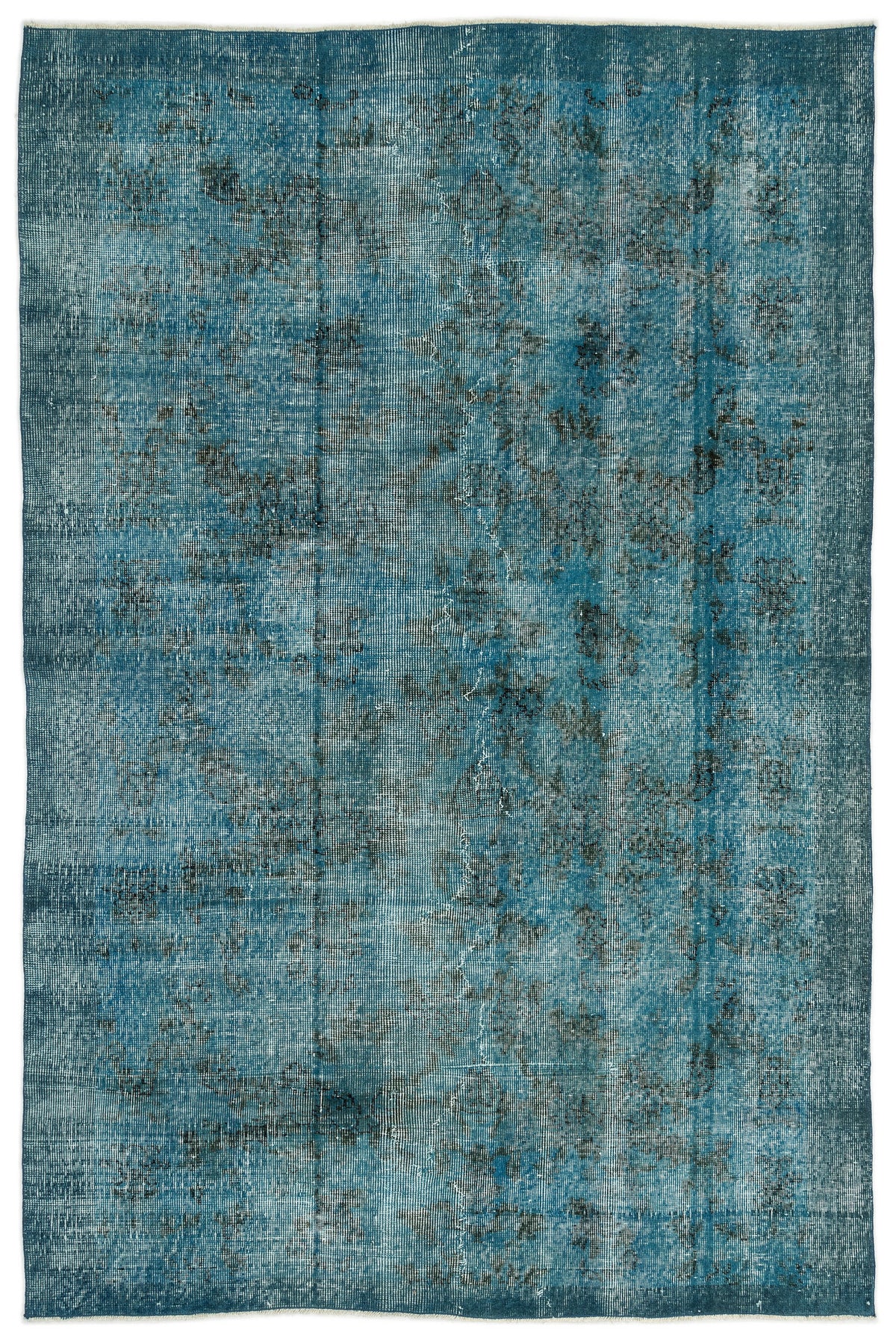 Turquoise  Over Dyed Vintage Rug 5&#39;2&#39;&#39; x 7&#39;10&#39;&#39; ft 158 x 238 cm