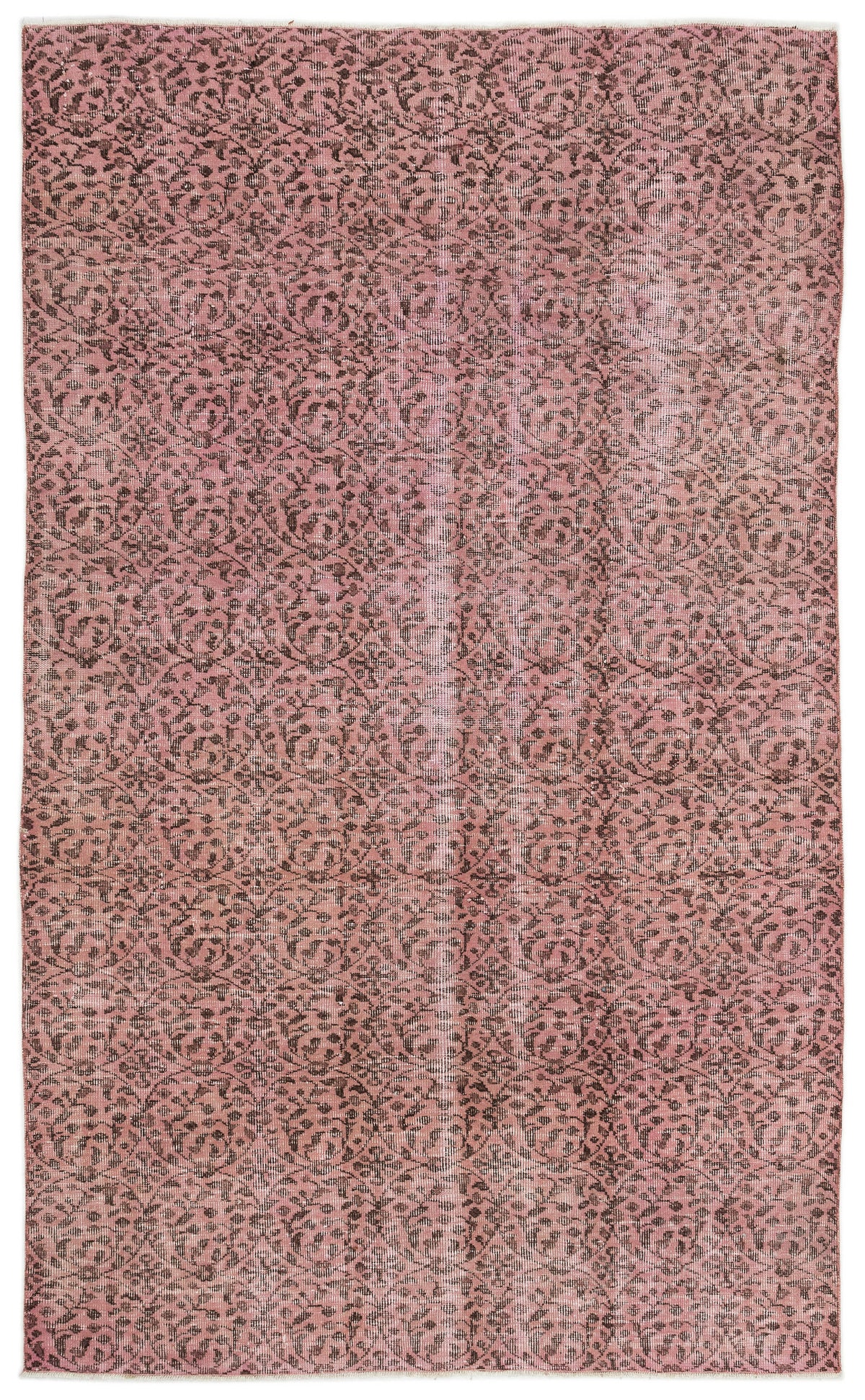 Pink Over Dyed Vintage Rug 5&#39;2&#39;&#39; x 8&#39;4&#39;&#39; ft 157 x 253 cm