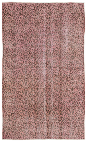 Pink Over Dyed Vintage Rug 5'2'' x 8'4'' ft 157 x 253 cm