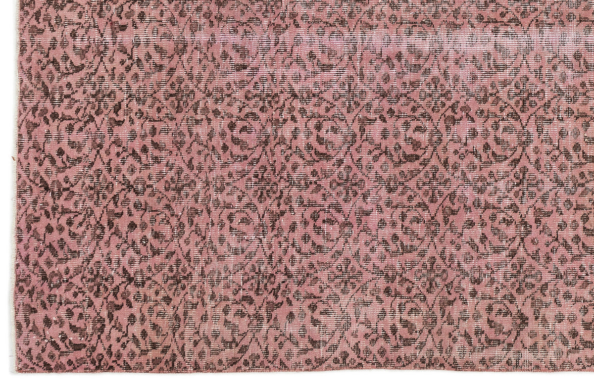 Pink Over Dyed Vintage Rug 5&#39;2&#39;&#39; x 8&#39;4&#39;&#39; ft 157 x 253 cm