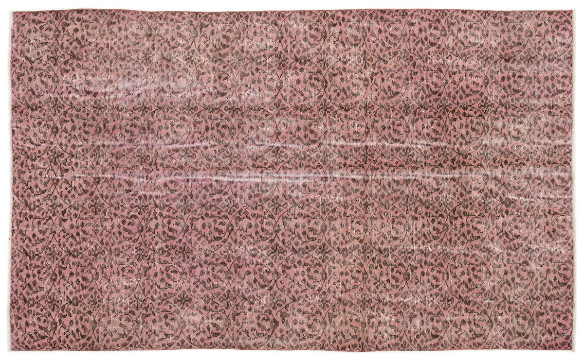 Pink Over Dyed Vintage Rug 5&#39;2&#39;&#39; x 8&#39;4&#39;&#39; ft 157 x 253 cm