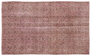 Pink Over Dyed Vintage Rug 5'2'' x 8'4'' ft 157 x 253 cm
