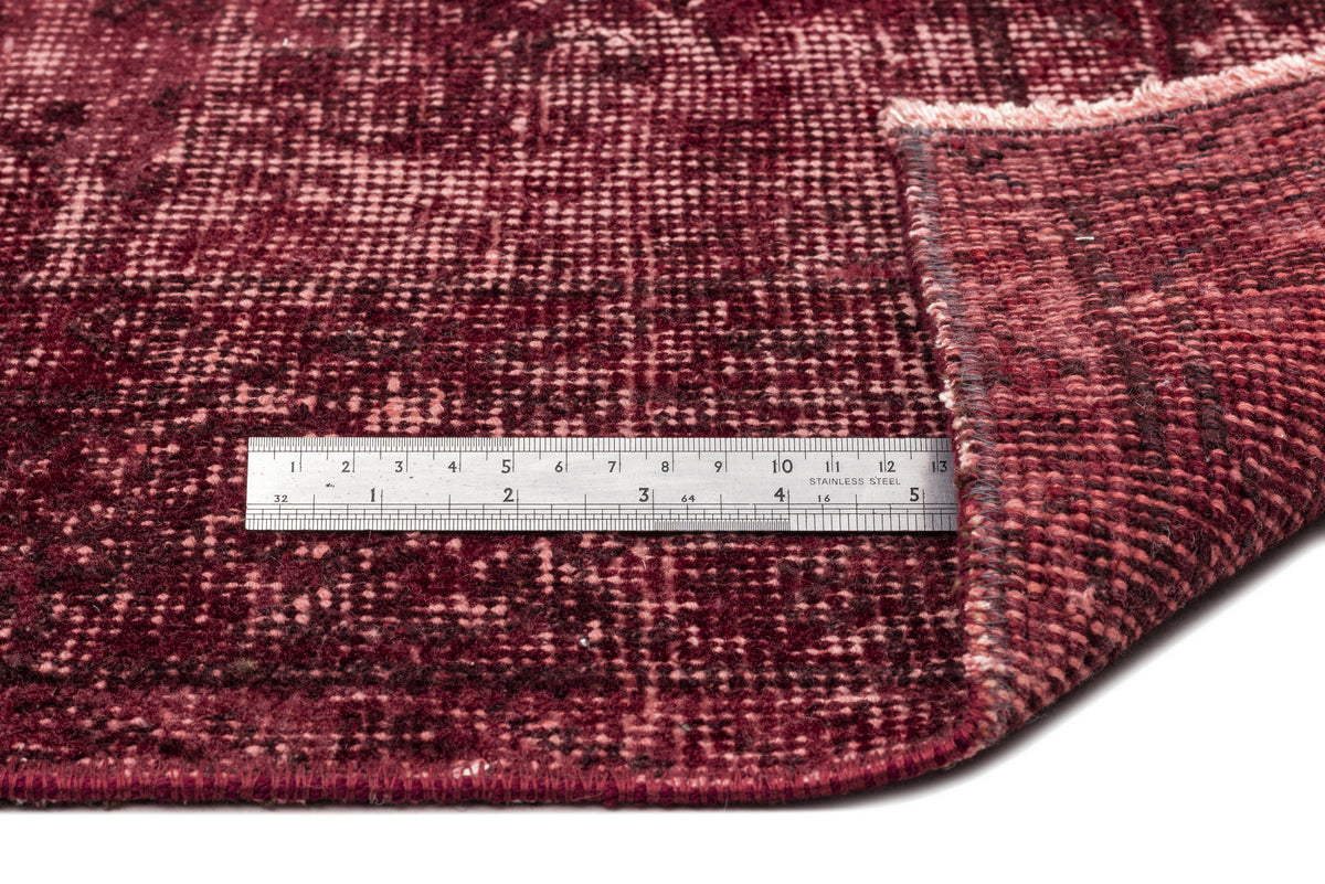Red Over Dyed Vintage Rug 5&#39;5&#39;&#39; x 8&#39;10&#39;&#39; ft 164 x 270 cm