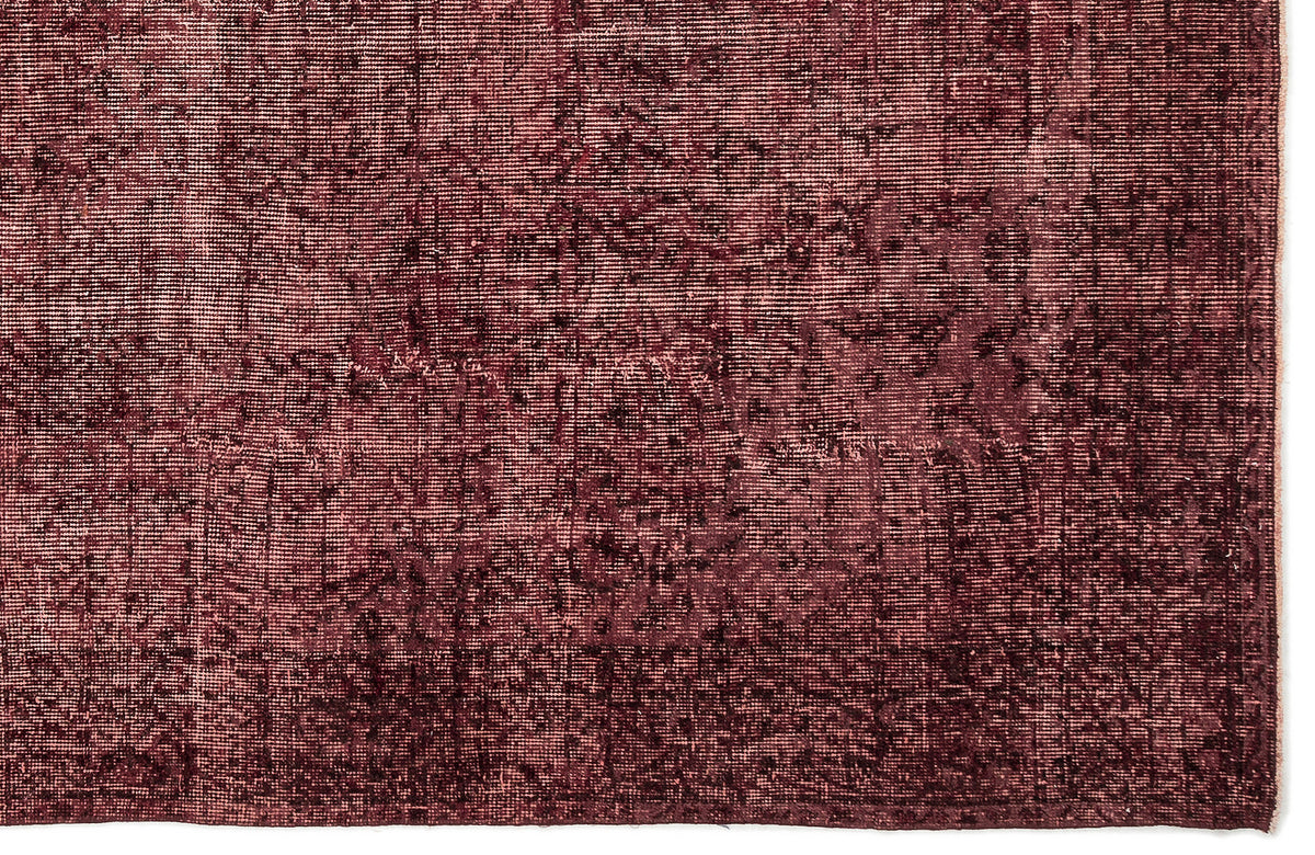 Red Over Dyed Vintage Rug 5&#39;5&#39;&#39; x 8&#39;10&#39;&#39; ft 164 x 270 cm