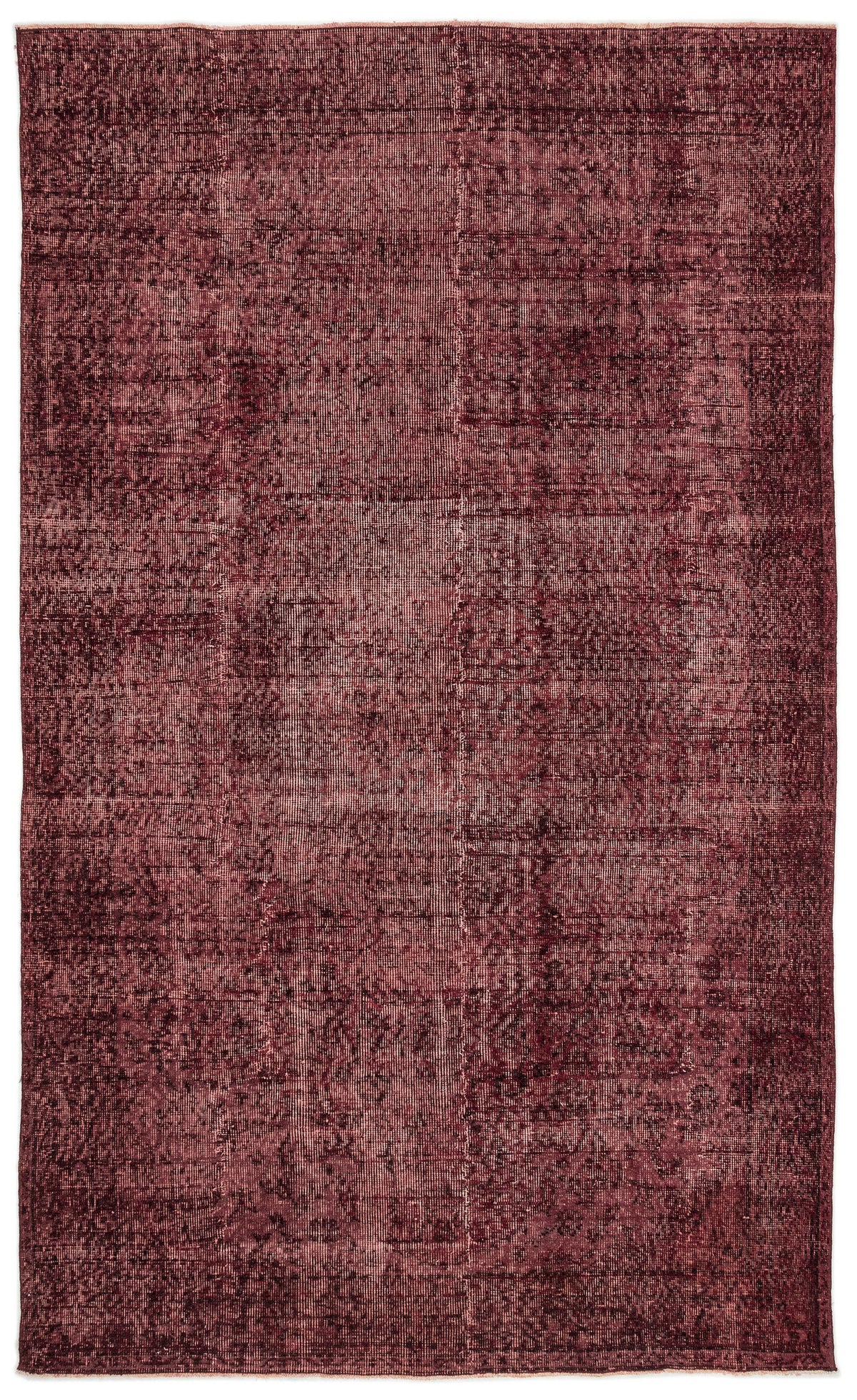 Red Over Dyed Vintage Rug 5&#39;5&#39;&#39; x 8&#39;10&#39;&#39; ft 164 x 270 cm