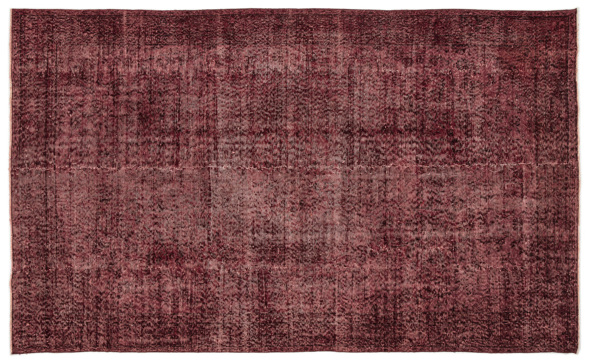 Red Over Dyed Vintage Rug 5&#39;5&#39;&#39; x 8&#39;10&#39;&#39; ft 164 x 270 cm