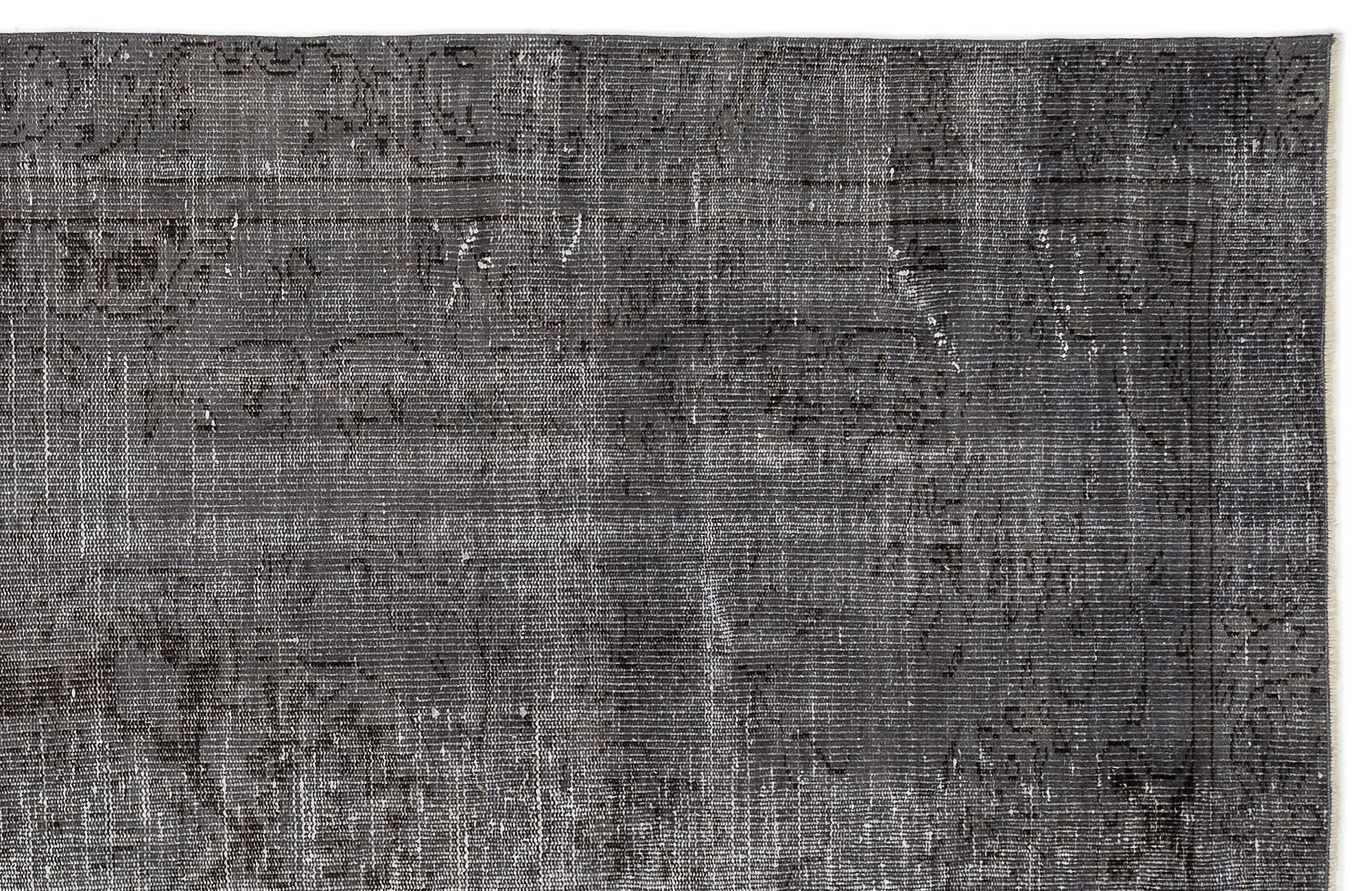 Gray Over Dyed Vintage Rug 5'9'' x 9'8'' ft 174 x 294 cm