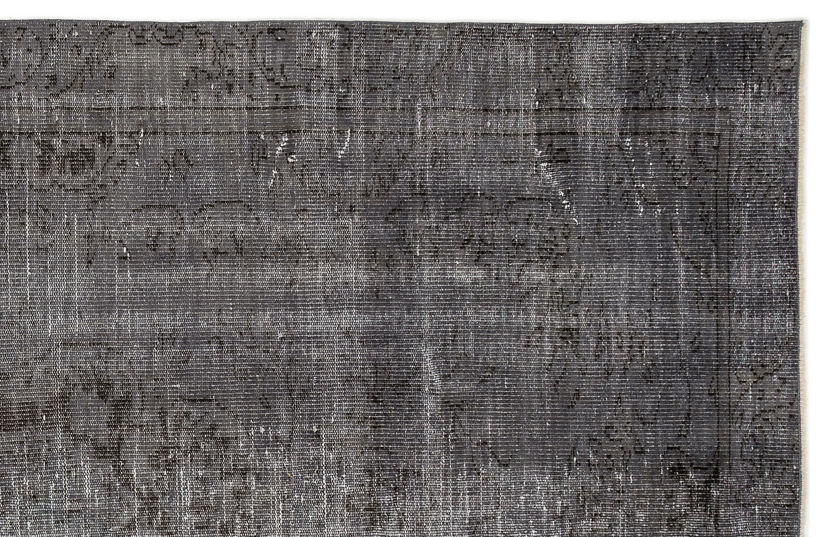 Gray Over Dyed Vintage Rug 5&#39;9&#39;&#39; x 9&#39;8&#39;&#39; ft 174 x 294 cm