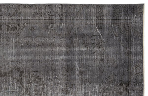 Gray Over Dyed Vintage Rug 5'9'' x 9'8'' ft 174 x 294 cm