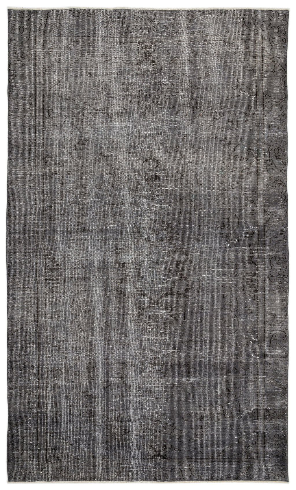 Gray Over Dyed Vintage Rug 5'9'' x 9'8'' ft 174 x 294 cm