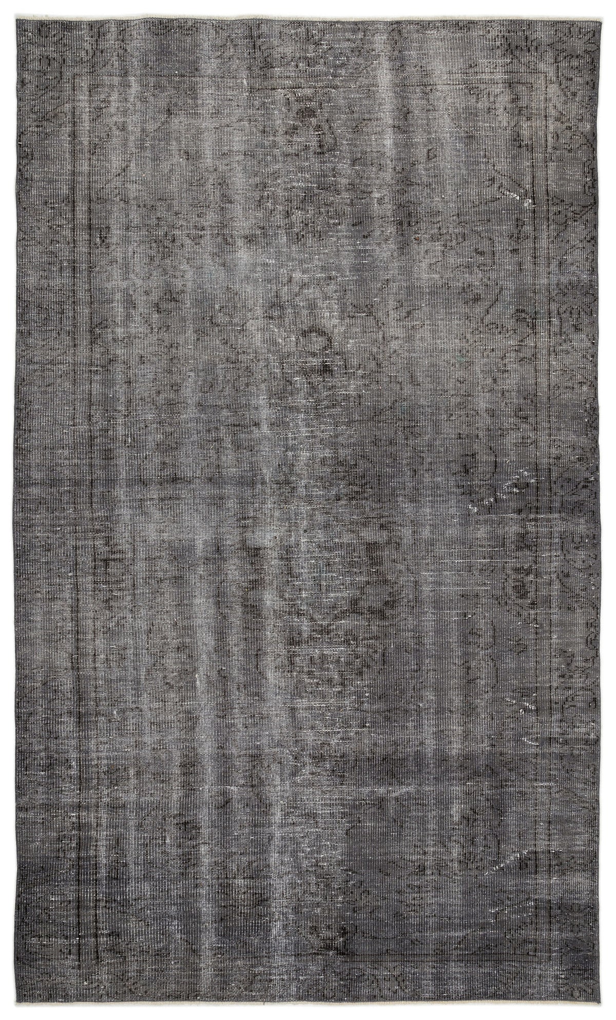 Gray Over Dyed Vintage Rug 5&#39;9&#39;&#39; x 9&#39;8&#39;&#39; ft 174 x 294 cm