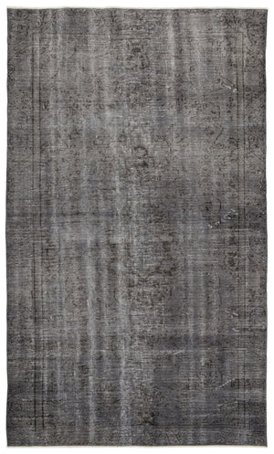 Gray Over Dyed Vintage Rug 5'9'' x 9'8'' ft 174 x 294 cm