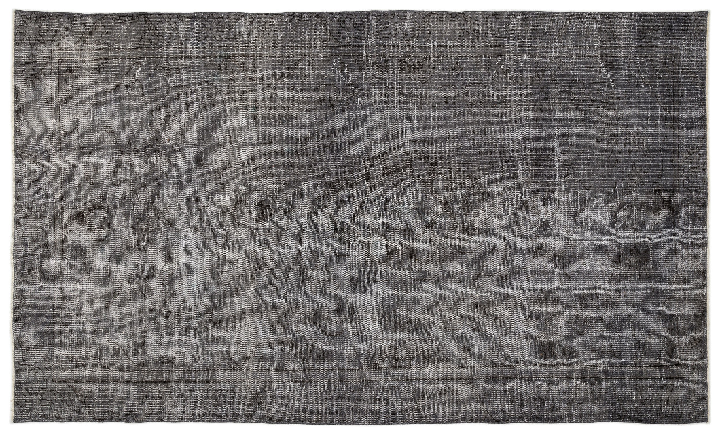 Gray Over Dyed Vintage Rug 5'9'' x 9'8'' ft 174 x 294 cm
