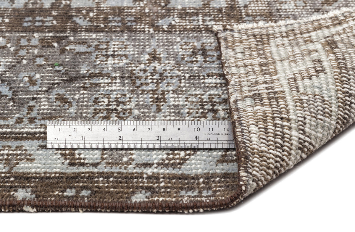 Blue Over Dyed Vintage Rug 5&#39;10&#39;&#39; x 9&#39;9&#39;&#39; ft 179 x 297 cm