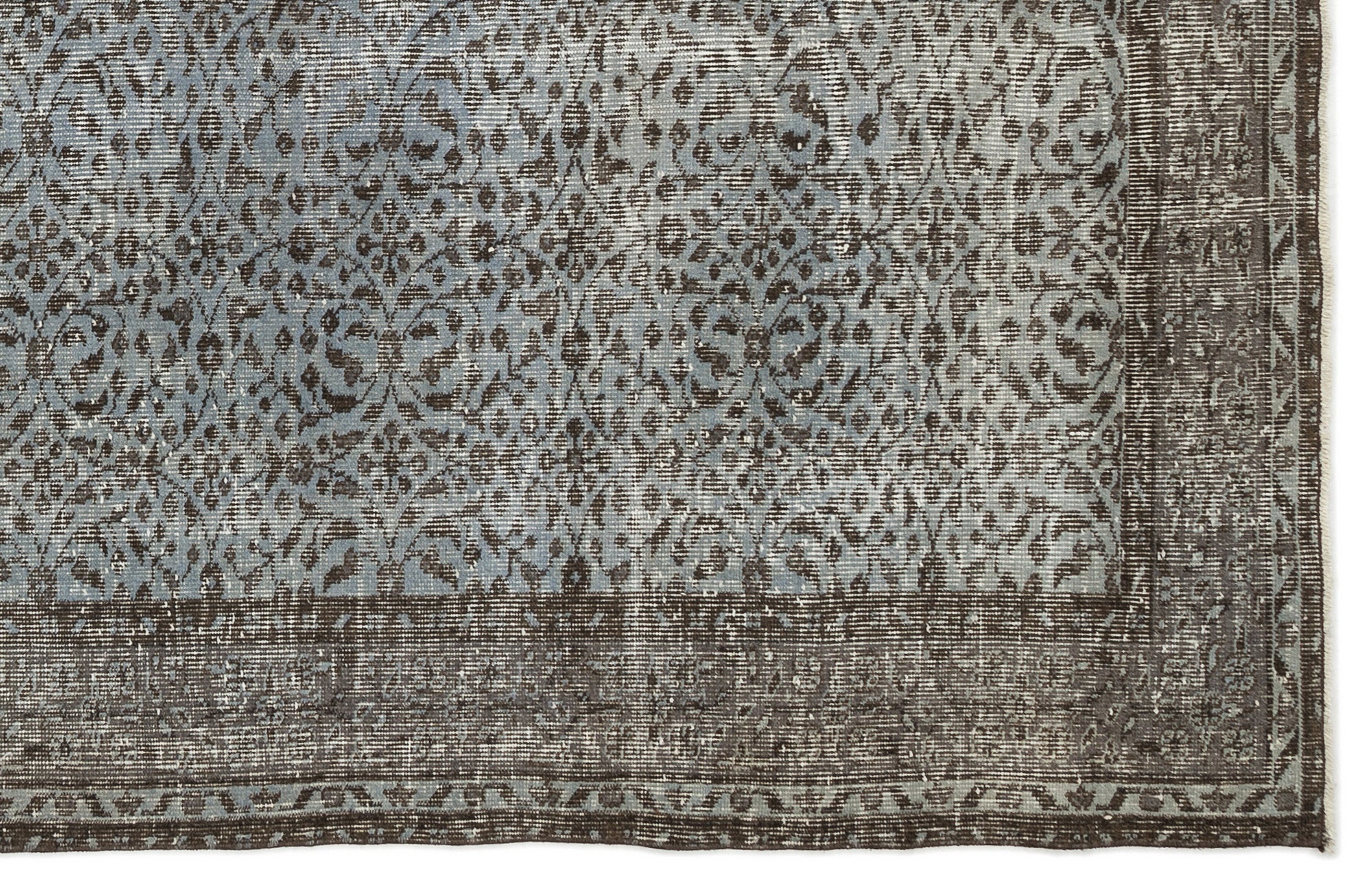 Blue Over Dyed Vintage Rug 5'10'' x 9'9'' ft 179 x 297 cm
