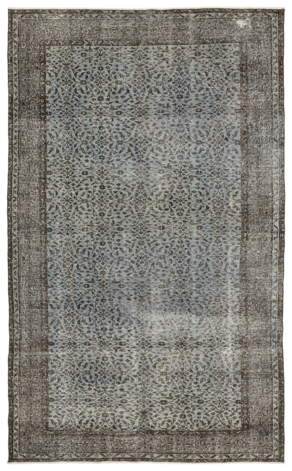 Blue Over Dyed Vintage Rug 5'10'' x 9'9'' ft 179 x 297 cm