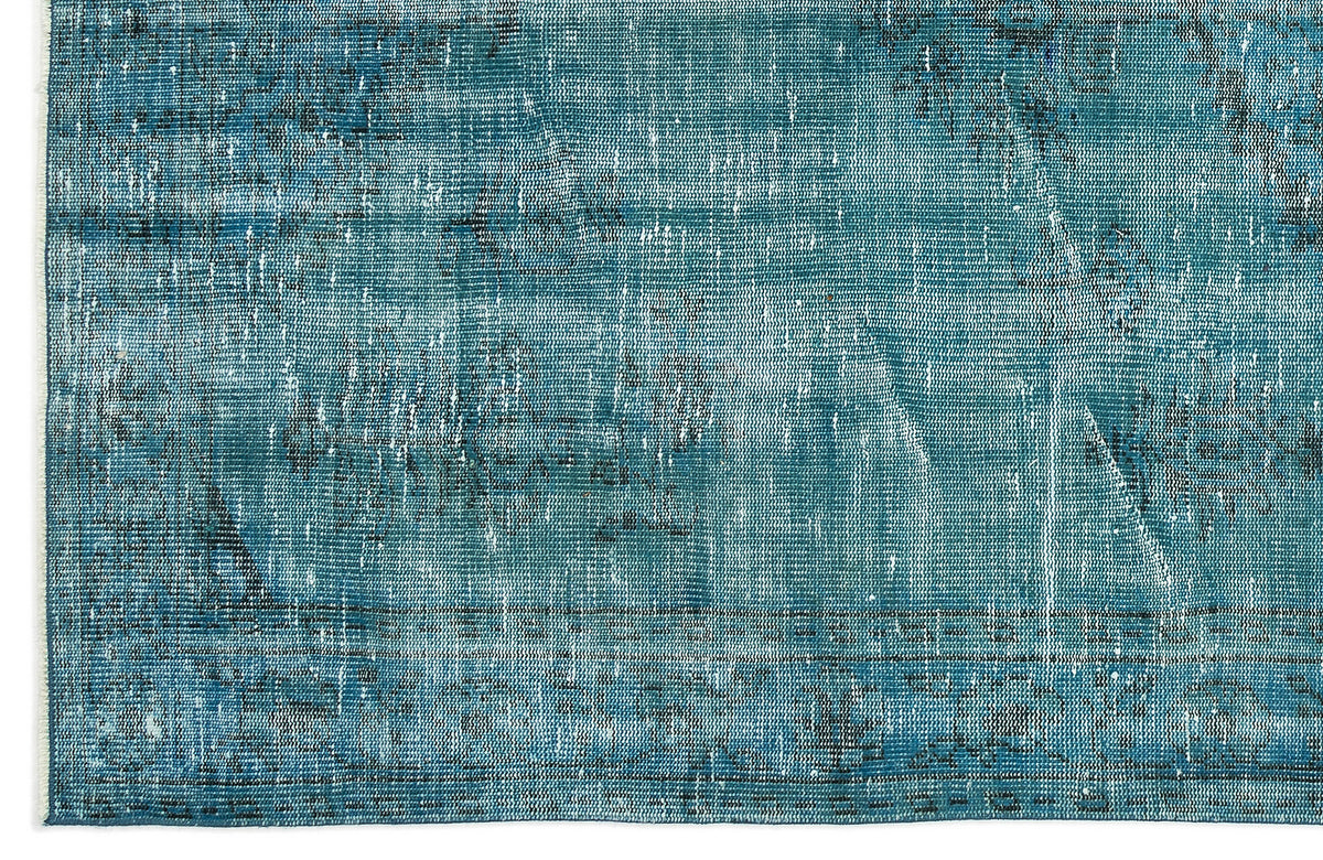 Turquoise  Over Dyed Vintage Rug 5&#39;7&#39;&#39; x 9&#39;1&#39;&#39; ft 171 x 278 cm