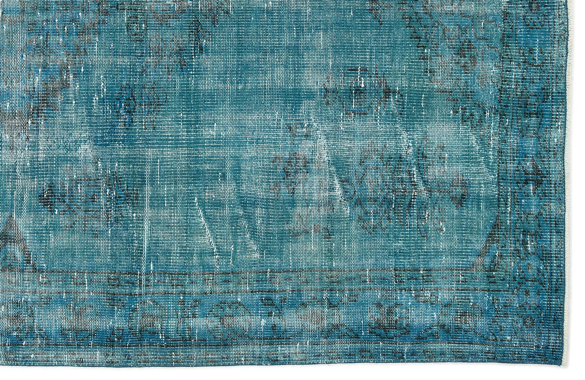 Turquoise  Over Dyed Vintage Rug 5&#39;7&#39;&#39; x 9&#39;1&#39;&#39; ft 171 x 278 cm