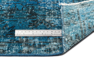 Turquoise  Over Dyed Vintage Rug 5'3'' x 8'4'' ft 159 x 255 cm