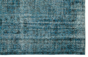 Turquoise  Over Dyed Vintage Rug 5'3'' x 8'4'' ft 159 x 255 cm