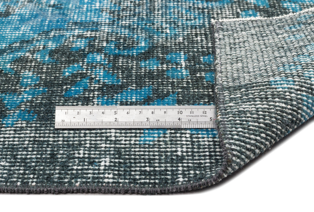 Turquoise  Over Dyed Vintage Rug 6'1'' x 10'2'' ft 185 x 309 cm