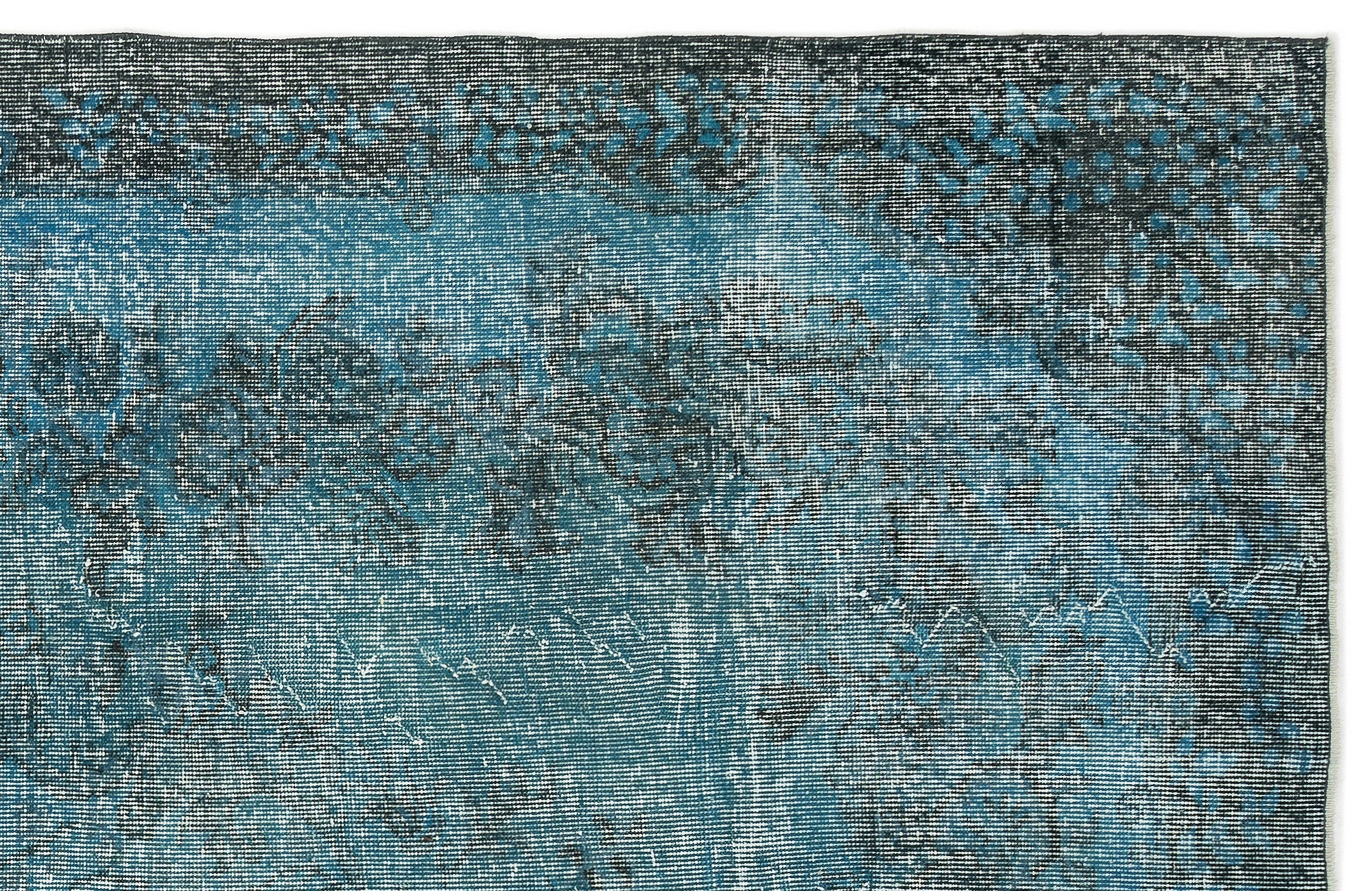 Turquoise  Over Dyed Vintage Rug 6'1'' x 10'2'' ft 185 x 309 cm