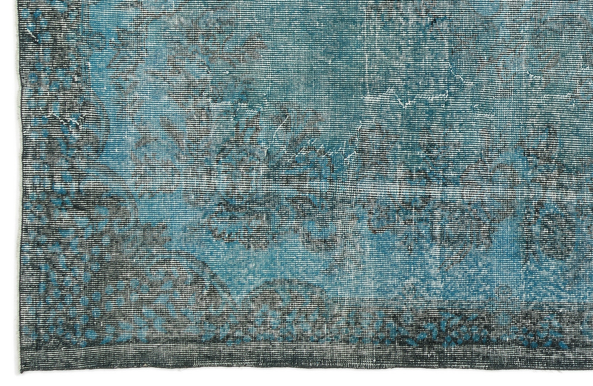 Turquoise  Over Dyed Vintage Rug 6'1'' x 10'2'' ft 185 x 309 cm