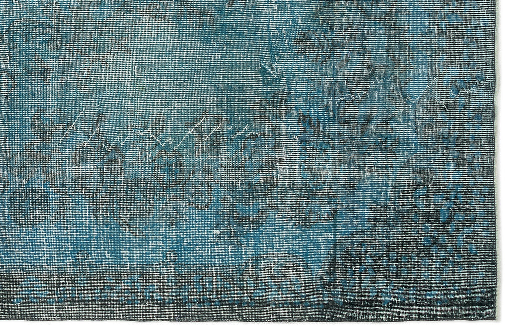Turquoise  Over Dyed Vintage Rug 6'1'' x 10'2'' ft 185 x 309 cm