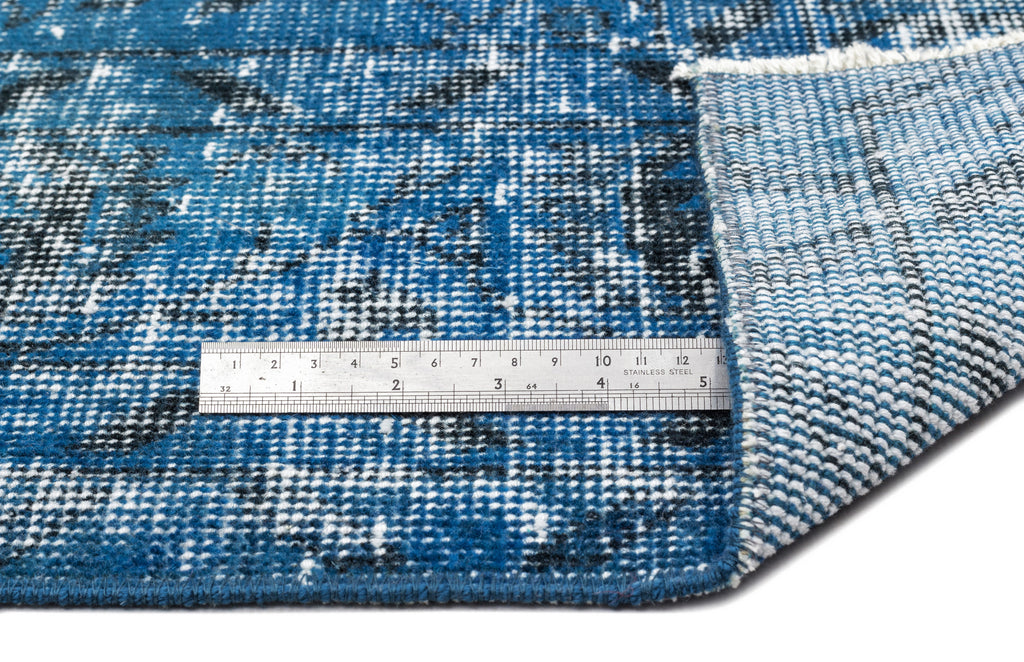 Turquoise  Over Dyed Vintage Rug 5'9'' x 9'3'' ft 174 x 283 cm