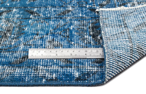 Turquoise  Over Dyed Vintage Rug 5'9'' x 9'3'' ft 174 x 283 cm