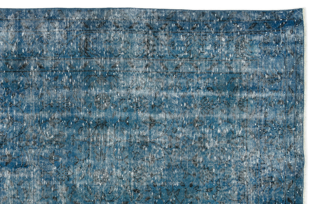 Turquoise  Over Dyed Vintage Rug 5'9'' x 9'3'' ft 174 x 283 cm