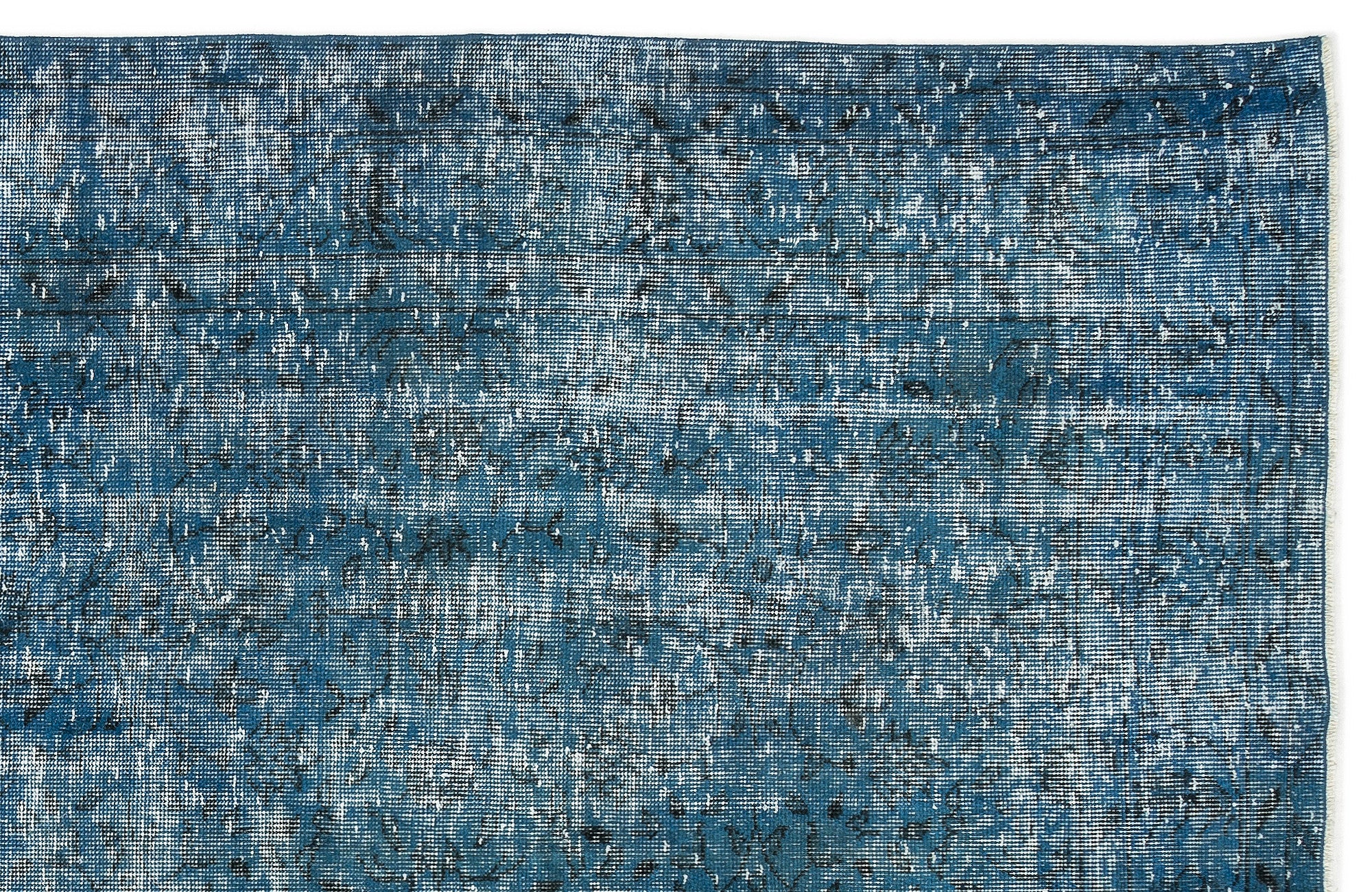 Turquoise  Over Dyed Vintage Rug 5'9'' x 9'3'' ft 174 x 283 cm