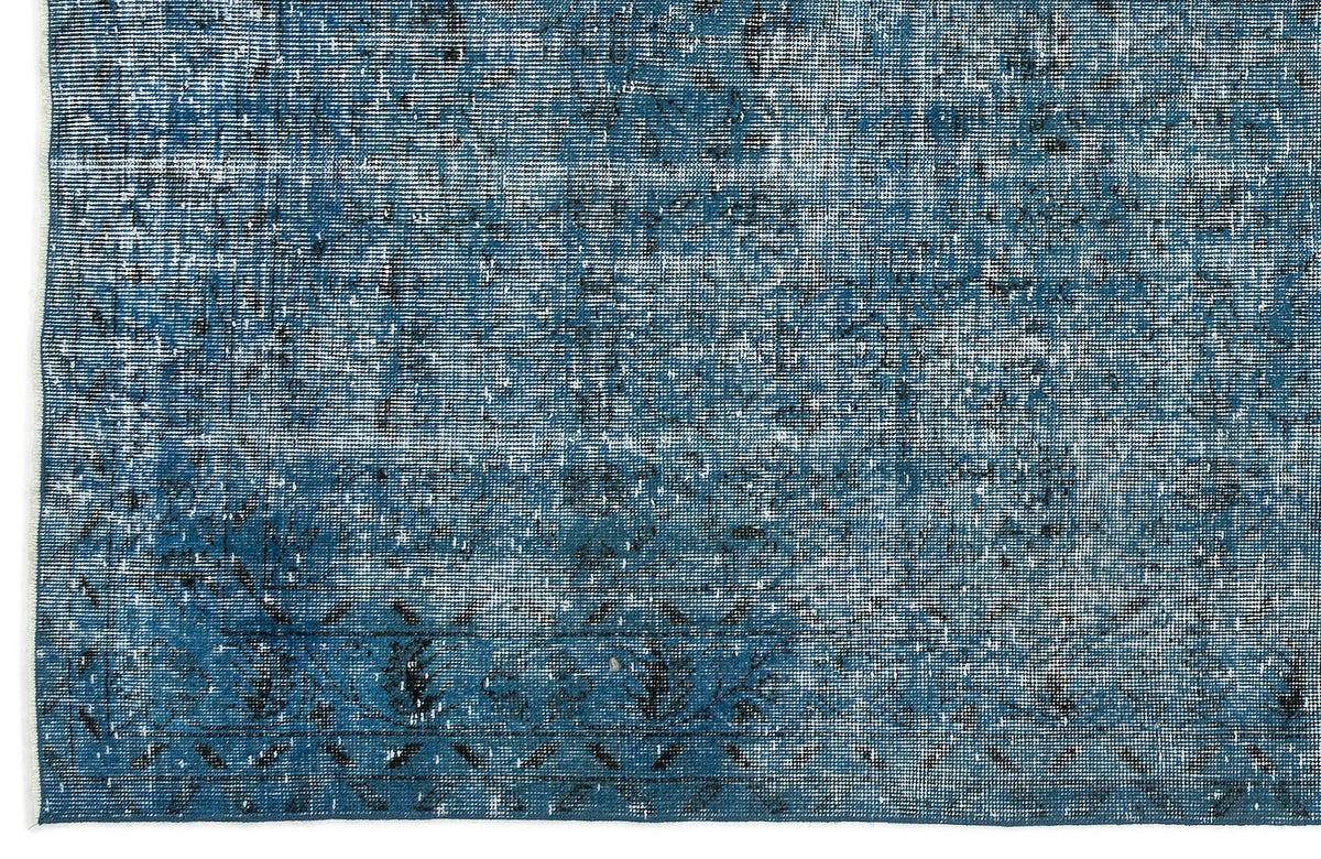 Turquoise  Over Dyed Vintage Rug 5&#39;9&#39;&#39; x 9&#39;3&#39;&#39; ft 174 x 283 cm