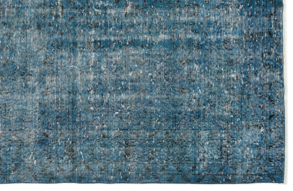 Turquoise  Over Dyed Vintage Rug 5'9'' x 9'3'' ft 174 x 283 cm